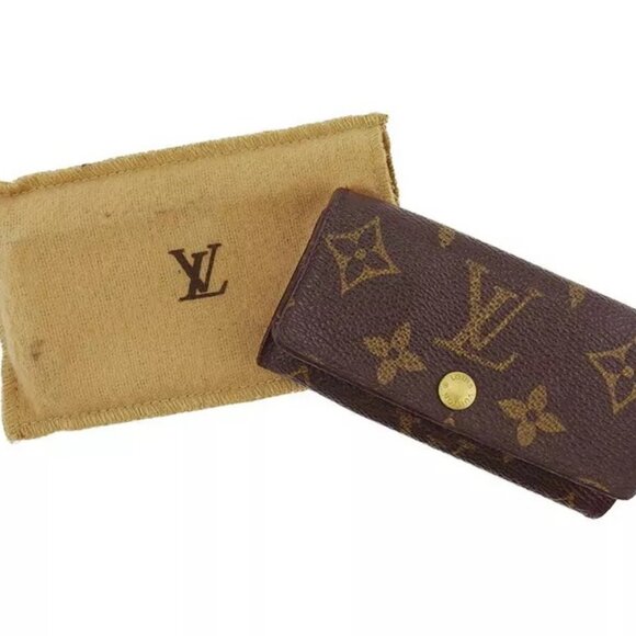 LOUIS VUITTON Key Case Monogram Beige Monogram Canvas Authentic Used - Picture 1 of 10